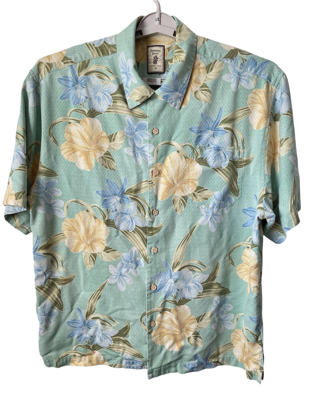 Jamaica Jaxx Men’s Size XL Short Sleeve Hawaiian Resort Shirt Tropical Pattern